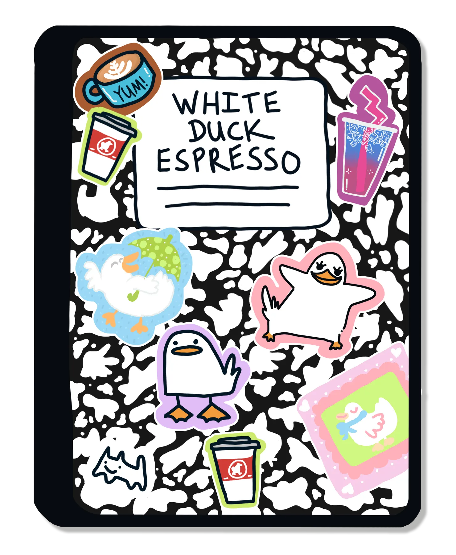 August White Duck Espresso sticker
