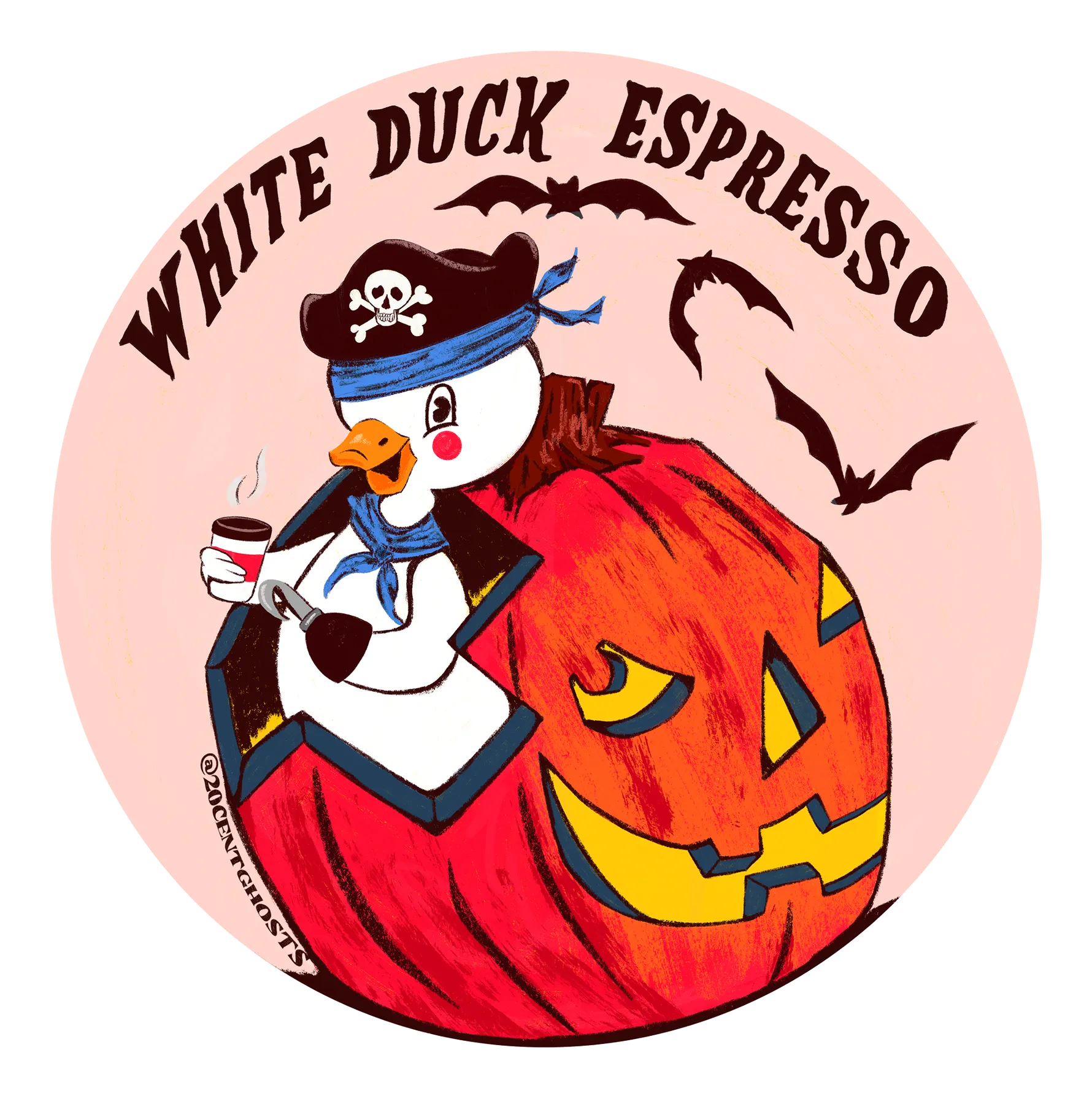 October White Duck Espresso sticker