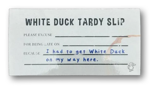 August 2025 sticker by White Duck Espresso